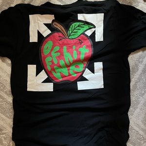 Off-White Brand new with tags black t shirt w apple logo. Never worn send offers